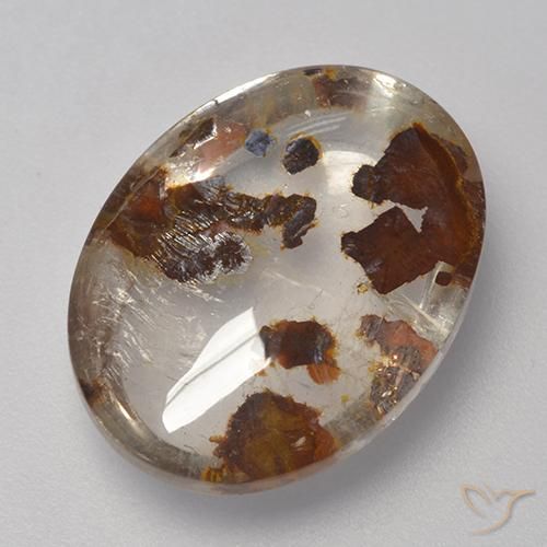 Cuarzo con marcasita Multicolor natural de 10.20 ct, Ovalada, Transparente