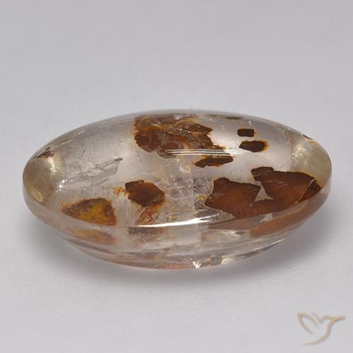 Cuarzo con marcasita Multicolor natural de 10.20 ct, Ovalada, Transparente