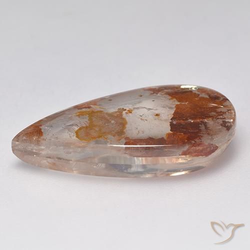 Cuarzo con marcasita Multicolor natural de 12.68 ct, En forma de pera, Transparente
