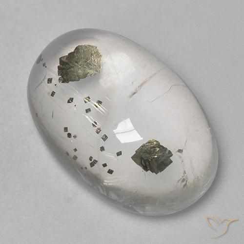 15.62ct Natural Multicolor Cuarzo con marcasita, Ovalada, Transparente