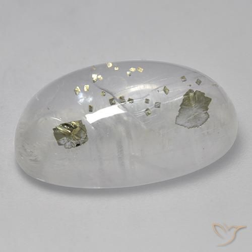 Cuarzo con marcasita Multicolor natural de 15.62 ct, Ovalada, Transparente