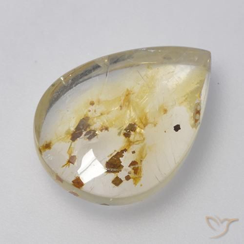 5.72ct Natural Multicolor Cuarzo con marcasita, En forma de pera, Transparente
