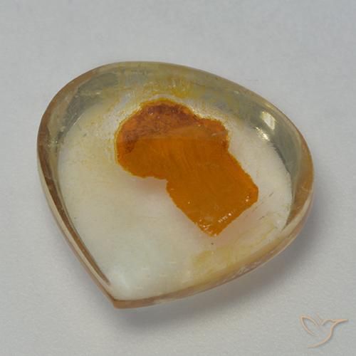 Cuarzo con marcasita multicolor natural de 7,97 ct, en forma de pera, transparente