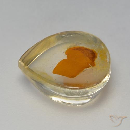 Cuarzo con marcasita multicolor natural de 7,97 ct, en forma de pera, transparente