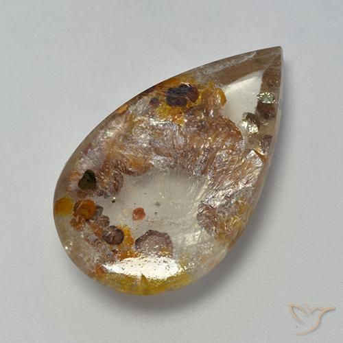 13.85ct Natural Multicolor Cuarzo con marcasita, En forma de pera, Transparente