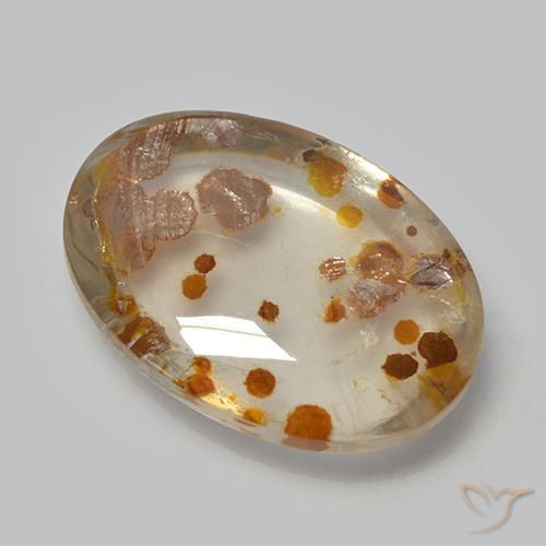 Cuarzo con marcasita Multicolor natural de 12.37 ct, Ovalada, Transparente