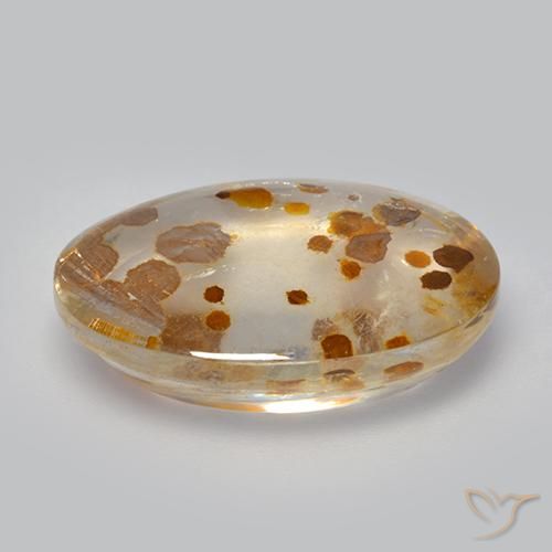 Cuarzo con marcasita Multicolor natural de 12.37 ct, Ovalada, Transparente