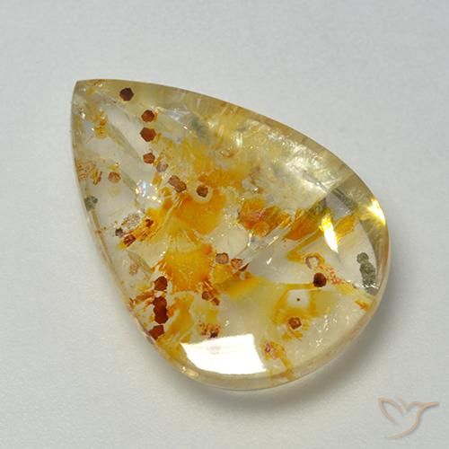13.08ct Natural Multicolor Cuarzo con marcasita, En forma de pera, Transparente