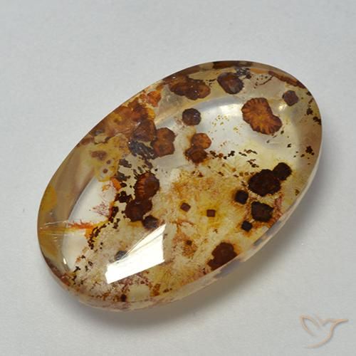 Cuarzo con marcasita Multicolor natural de 16.40 ct, Ovalada, Transparente