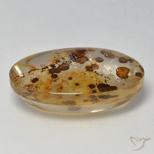 Cuarzo con marcasita Multicolor natural de 16.40 ct, Ovalada, Transparente