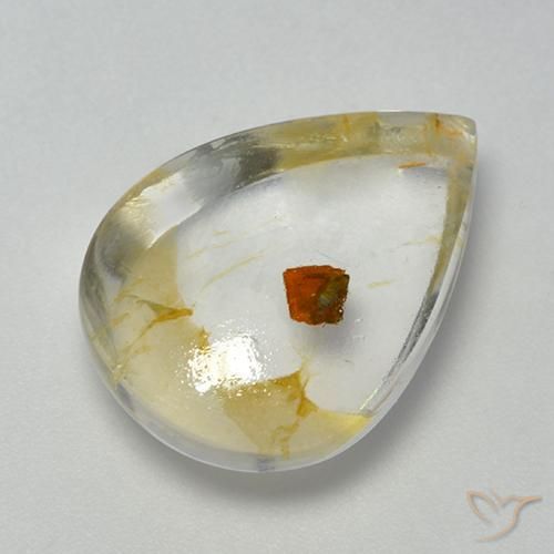 10.25ct Natural Multicolor Cuarzo con marcasita, En forma de pera, Transparente