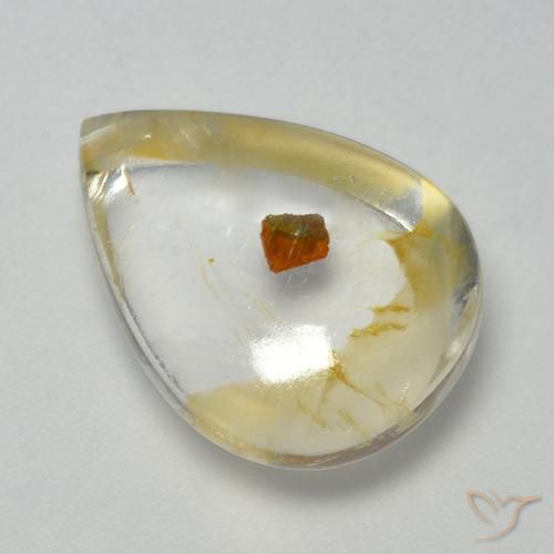 Cuarzo con marcasita Multicolor natural de 10.25 ct, En forma de pera, Transparente