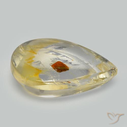 Cuarzo con marcasita Multicolor natural de 10.25 ct, En forma de pera, Transparente