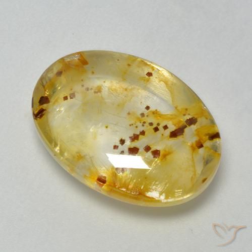 9.87ct Natural Multicolor Cuarzo con marcasita, Ovalada, Transparente