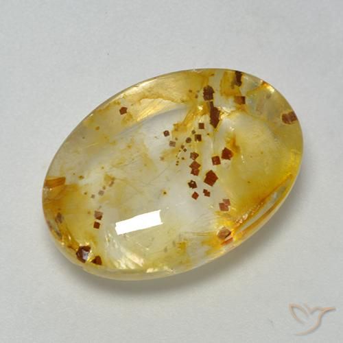 Cuarzo con marcasita Multicolor natural de 9.87 ct, Ovalada, Transparente