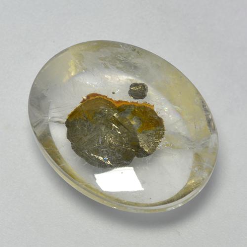 Cuarzo con marcasita Multicolor natural de 11.85 ct, Corte Óvalo, Transparente