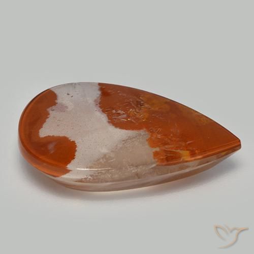 Cuarzo con marcasita Multicolor natural de 14.40 ct, En forma de pera, Transparente