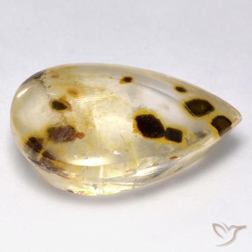 Cuarzo con marcasita Multicolor natural de 16.06 ct, En forma de pera, Transparente