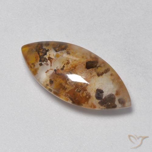 4.54ct Natural Multicolor Cuarzo con marcasita, Marquesa, Transparente
