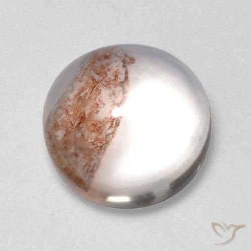 5.76ct Natural Multicolor Cuarzo con marcasita, Redondo, Transparente
