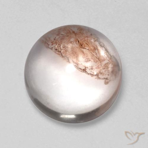 Cuarzo con marcasita Multicolor natural de 5.76 ct, Redondo, Transparente