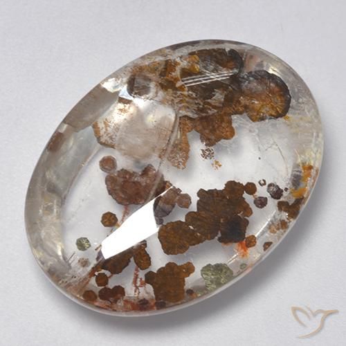 25.77ct Natural Multicolor Cuarzo con marcasita, Ovalada, Transparente