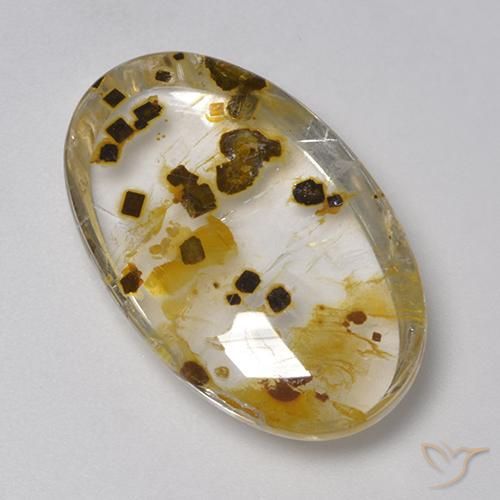 Cuarzo con marcasita Multicolor natural de 26.59 ct, Ovalada, Transparente