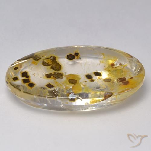 Cuarzo con marcasita Multicolor natural de 26.59 ct, Ovalada, Transparente