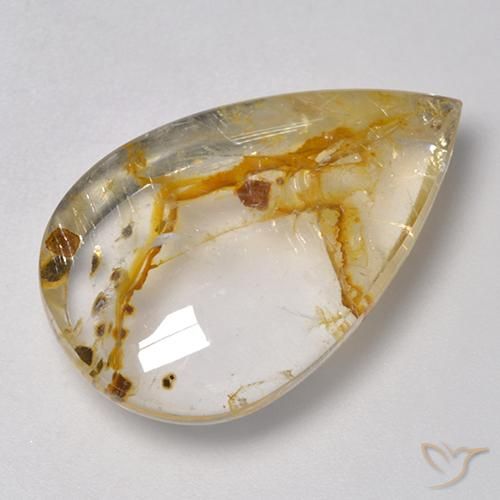 21.80ct Natural Multicolor Cuarzo con marcasita, En forma de pera, Transparente