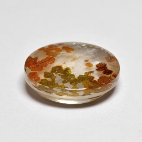 Cuarzo con marcasita Multicolor natural de 5.28 ct, Corte Óvalo, Transparente