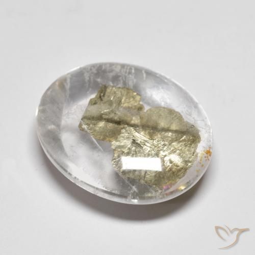 10.68ct Natural Multicolor Cuarzo con marcasita, Ovalada, Transparente