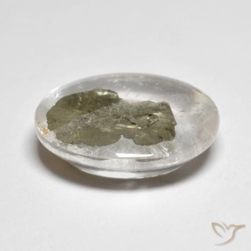 Cuarzo con marcasita Multicolor natural de 10.68 ct, Ovalada, Transparente