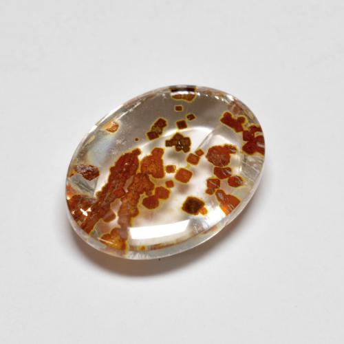 Cuarzo con marcasita Multicolor natural de 5.58 ct, Corte Óvalo, Transparente