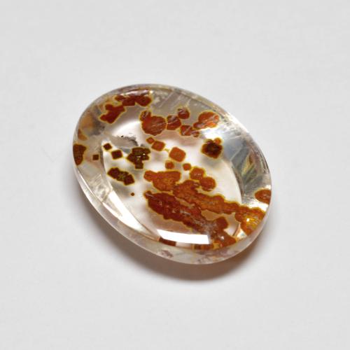 Cuarzo con marcasita Multicolor natural de 5.58 ct, Corte Óvalo, Transparente