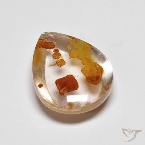 9.42ct Natural Multicolor Cuarzo con marcasita, En forma de pera, Transparente