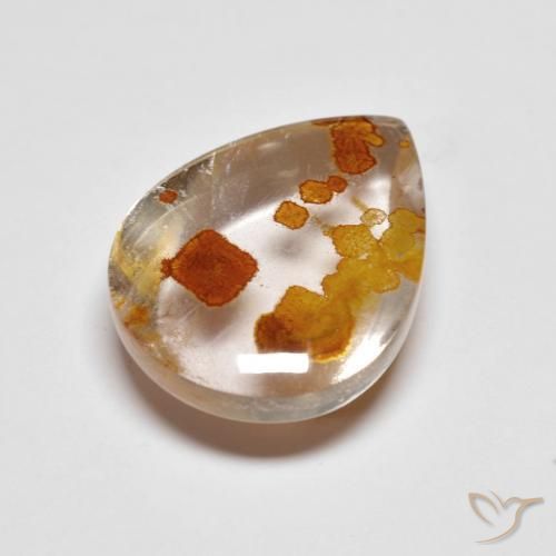Cuarzo con marcasita Multicolor natural de 9.42 ct, En forma de pera, Transparente