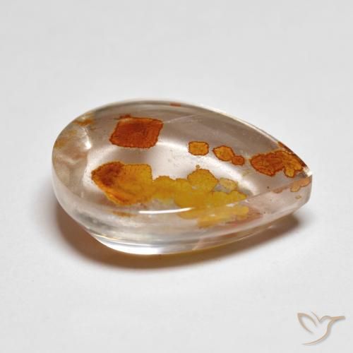 Cuarzo con marcasita Multicolor natural de 9.42 ct, En forma de pera, Transparente