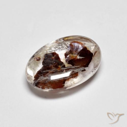 Cuarzo con marcasita Multicolor natural de 3.36 ct, Corte Óvalo, Transparente