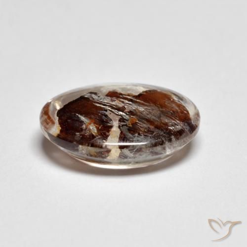 Cuarzo con marcasita Multicolor natural de 3.36 ct, Corte Óvalo, Transparente