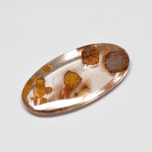 Cuarzo con marcasita multicolor natural de 4,76 ct, corte óvalo, transparente