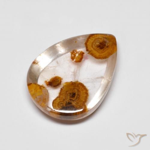 8.30ct Natural Multicolor Cuarzo con marcasita, En forma de pera, Transparente