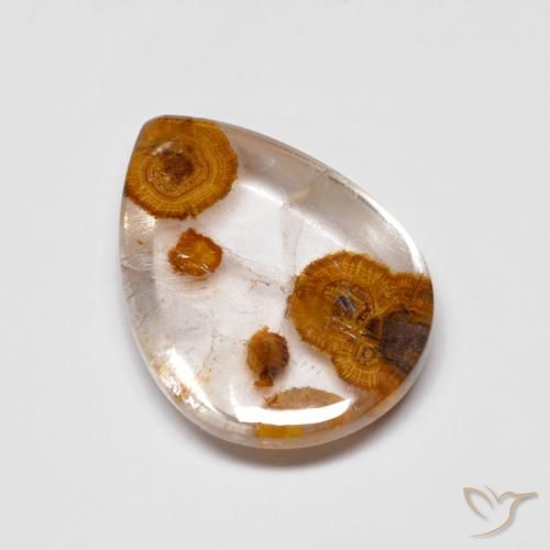 Cuarzo con marcasita Multicolor natural de 8.30 ct, En forma de pera, Transparente