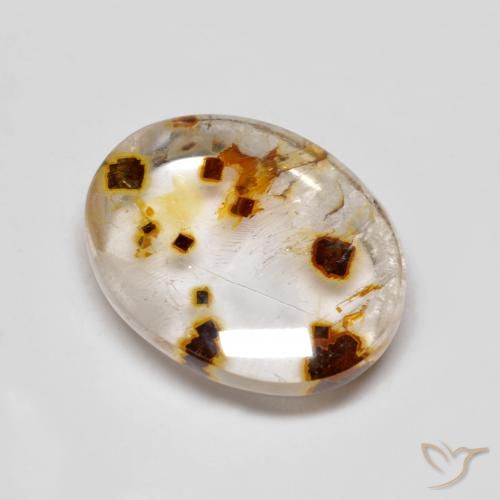 9.60ct Natural Multicolor Cuarzo con marcasita, Ovalada, Transparente