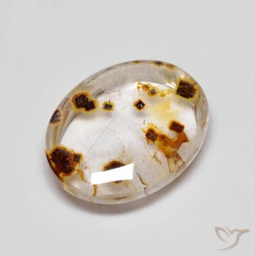 Cuarzo con marcasita Multicolor natural de 9.60 ct, Ovalada, Transparente