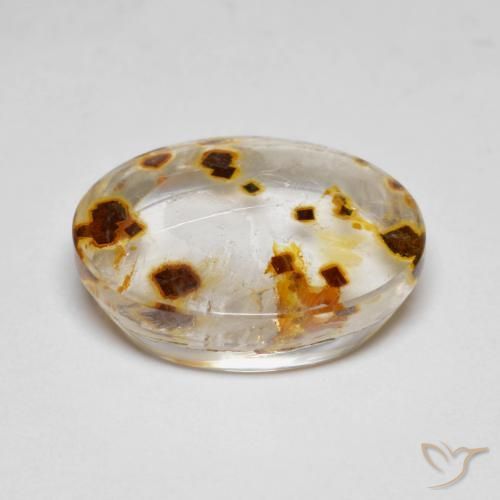 Cuarzo con marcasita Multicolor natural de 9.60 ct, Ovalada, Transparente