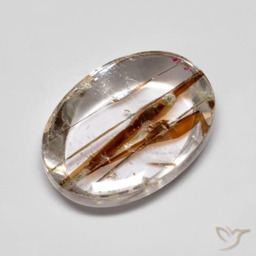 Cuarzo con marcasita Multicolor natural de 10.33 ct, Ovalada, Transparente