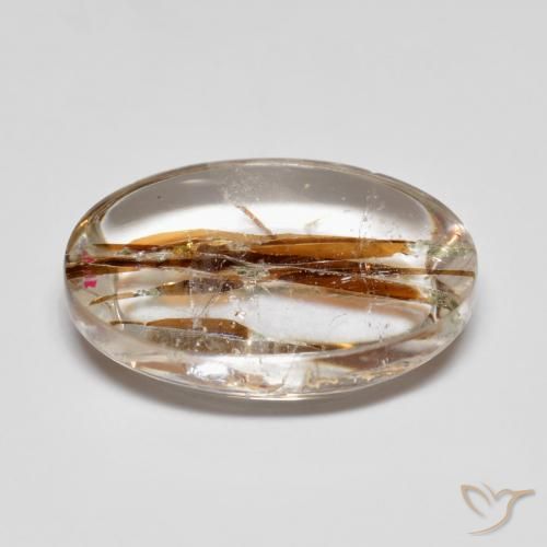 Cuarzo con marcasita Multicolor natural de 10.33 ct, Ovalada, Transparente