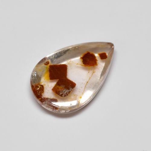 Cuarzo con marcasita Multicolor natural de 3.45 ct, En forma de pera, Transparente