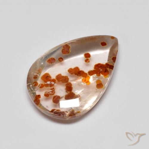 Cuarzo con marcasita Multicolor natural de 6.01 ct, En forma de pera, Transparente