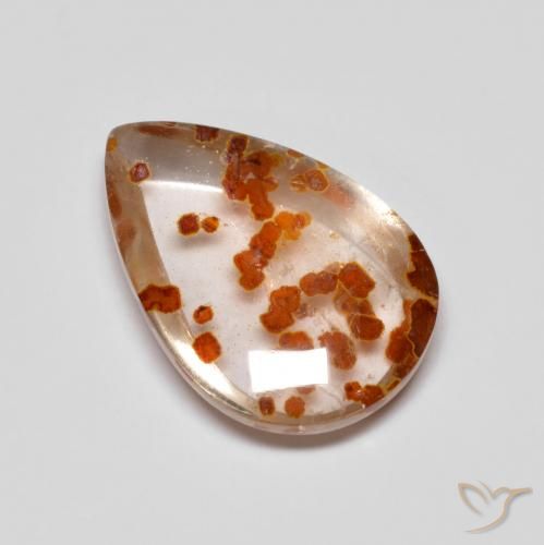 Cuarzo con marcasita Multicolor natural de 6.01 ct, En forma de pera, Transparente